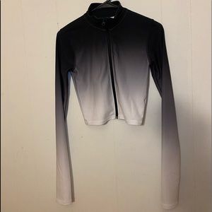 Athletic crop zip up